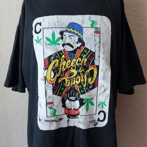 Cheech & Chong Playing Card Black 3XL Tshirt - Picture 2 of 5